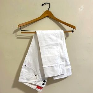 Astor Denim White Jean Ripped Capris - SIZE 7